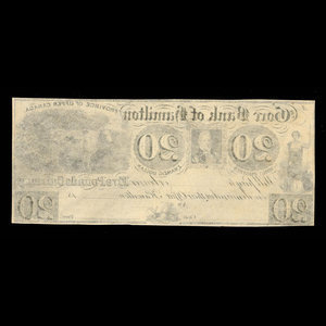 Canada, Gore Bank of Hamilton, 20 dollars : 1848