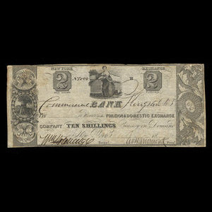 Canada, Commercial Bank (Kingston), 2 dollars : July 30, 1837