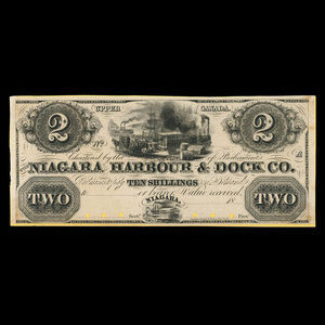 Canada, Niagara Harbour & Dock Co., 2 dollars : 1841