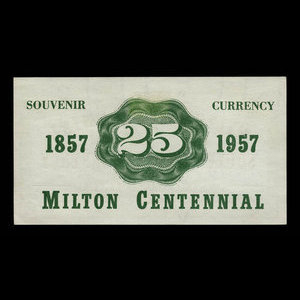 Canada, Town of Milton, 25 cents : July 15, 1957