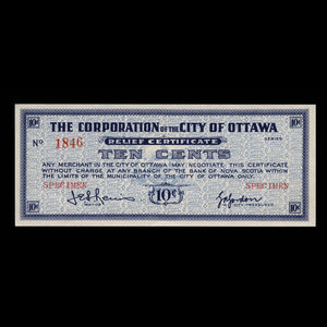 Canada, City of Ottawa, 10 cents : 1939