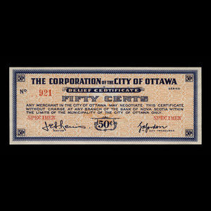 Canada, City of Ottawa, 50 cents : 1939