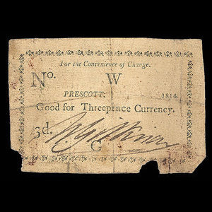 Canada, W. Gittinear, 3 pence : 1814
