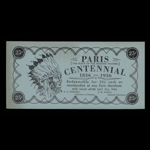 Canada, Town of Paris, 25 cents : July 31, 1956