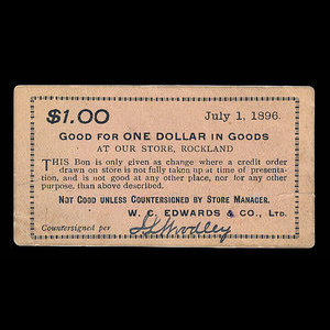 Canada, W.C. Edwards & Co. Ltd., 1 dollar : July 1, 1896