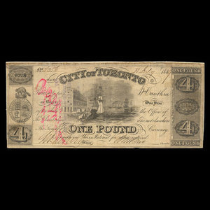 Canada, City of Toronto (Ontario), 4 dollars : July 10, 1849