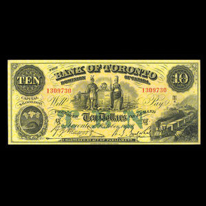 Canada, Bank of Toronto (The), 10 dollars : October 1, 1929