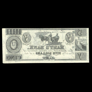 Canada, Hart's Bank, 5 dollars : 1839
