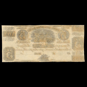 Canada, Free Holders Bank of the Midland District, 5 dollars : 1838