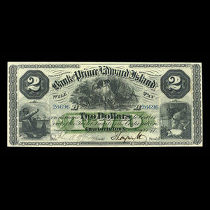 Canada, Bank of Prince Edward Island, 2 dollars : January 1, 1877