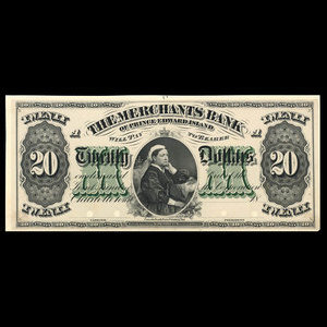 Canada, Merchants Bank of Prince Edward Island, 20 dollars : 1892