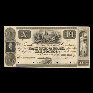 Canada, Bank of Nova Scotia, 10 pounds : 1852