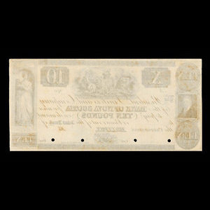 Canada, Bank of Nova Scotia, 10 pounds : 1852