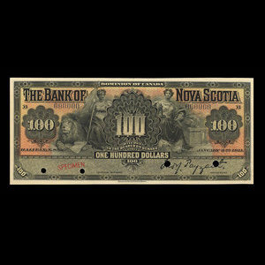 Canada, Bank of Nova Scotia, 100 dollars : January 3, 1911