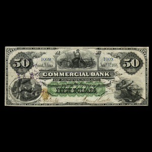 Canada, Commercial Bank of Newfoundland, 50 dollars : January 3, 1888