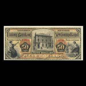 Canada, Union Bank of Newfoundland, 50 dollars : May 1, 1889