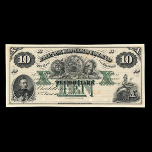 Canada, Government of Prince Edward Island, 10 dollars : January 2, 1872
