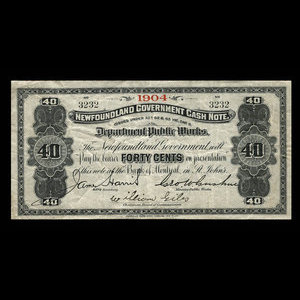 Canada, Newfoundland - Department of Public Works, 40 cents : 1904
