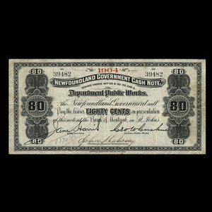 Canada, Newfoundland - Department of Public Works, 80 cents : 1904