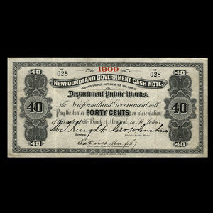 Canada, Newfoundland - Department of Public Works, 40 cents : 1909
