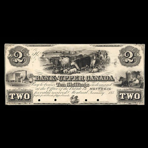 Canada, Bank of Upper Canada (York), 2 dollars : January 31, 1851