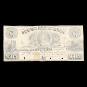 Canada, Bank of Upper Canada (York), 5 dollars : January 31, 1851