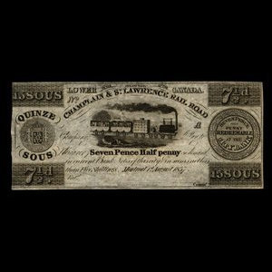 Canada, Champlain & St. Lawrence Railroad Company, 15 sous : August 1, 1837