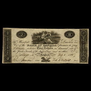 Canada, Bank of Canada, 2 dollars : February 1, 1822