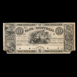 Canada, Bank of Montreal, 10 dollars : 1839