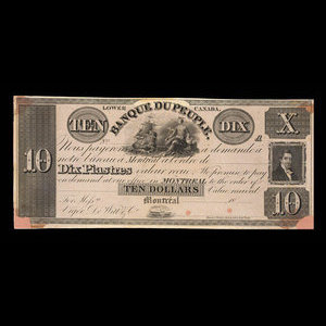 Canada, Banque du Peuple (People's Bank), 10 dollars : 1836
