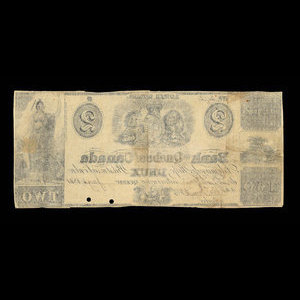 Canada, Bank of Quebec Lower Canada, 2 dollars : January 2, 1841