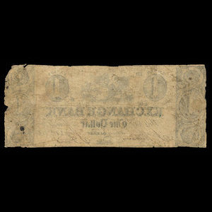 Canada, Exchange Bank, 1 dollar : May 21, 1844