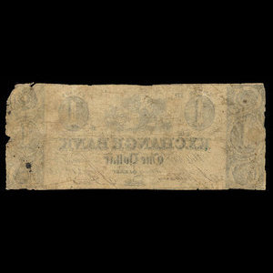 Canada, Exchange Bank, 1 dollar : May 21, 1844