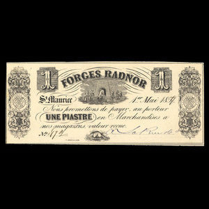 Canada, Forges Radnor, 1 dollar : May 1, 1857