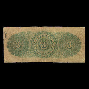 Canada, St. Stephen's Bank, 3 dollars : March 1, 1880