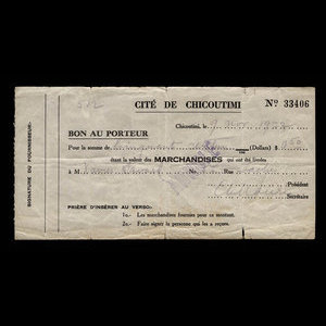 Canada, Cité de Chicoutimi, 50 cents : November 9, 1932