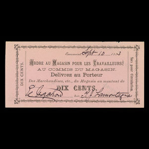 Canada, T.J. Lamontagne, 10 cents : September 10, 1883