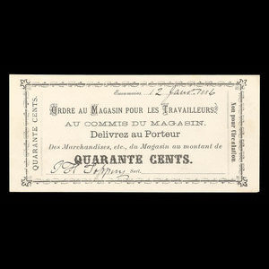 Canada, T.J. Lamontagne, 40 cents : January 12, 1886