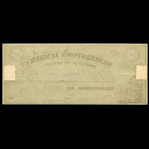 Canada, Hunterstown Lumber Co., 25 cents : 1875