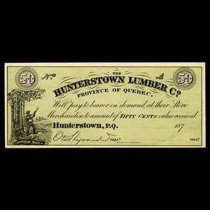 Canada, Hunterstown Lumber Co., 50 cents : 1875