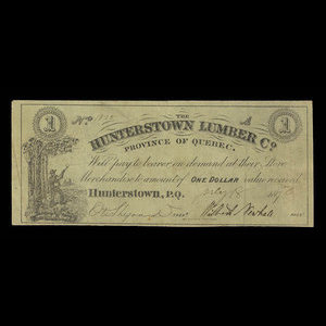 Canada, Hunterstown Lumber Co., 1 dollar : July 18, 1873