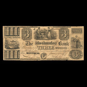 Canada, Mechanics Bank (The), 3 dollars : June 1, 1837
