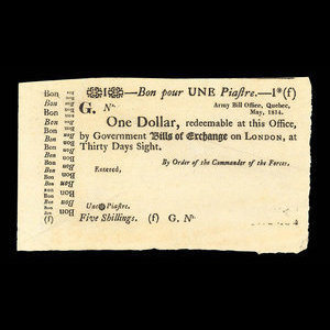 Canada, Army Bill Office, 1 dollar : May 1814