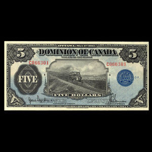 Canada, Dominion of Canada, 5 dollars : May 1, 1912