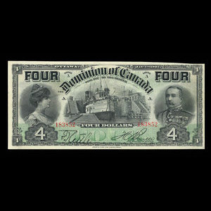 Canada, Dominion of Canada, 4 dollars : January 2, 1902