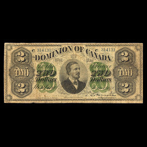 Canada, Dominion of Canada, 2 dollars : June 1, 1878