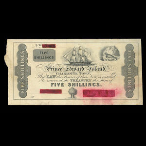 Canada, Government of Prince Edward Island, 5 shillings : 1870