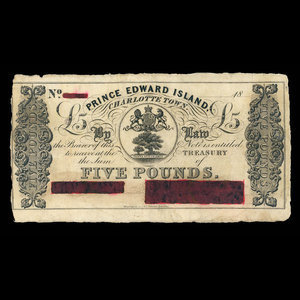 Canada, Government of Prince Edward Island, 5 pounds : 1858
