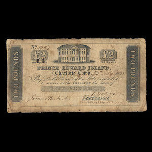 Canada, Government of Prince Edward Island, 2 pounds : July 23, 1858