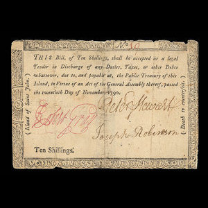 Canada, Government of Prince Edward Island, 10 shillings : November 20, 1790